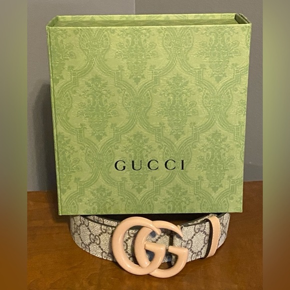 GUCCI Marmont Beige/Tan with “GG” Monogram Belt, NIB - Picture 14 of 14